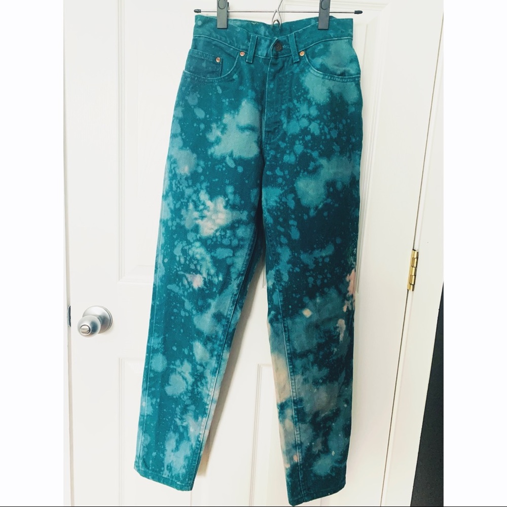 VINTAGE Lee Bleached Teal denim
